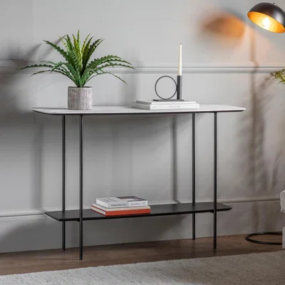 Furniture123 Ludworth Console Table White Marble - Caspian House