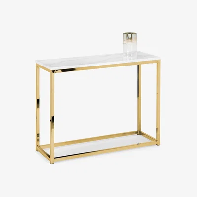 Furniture123 Marble Console Table with Gold Legs - Julian Bowen