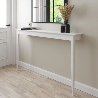 Furniture123 Large & Narrow White Wall Mounted Console Table - Ava