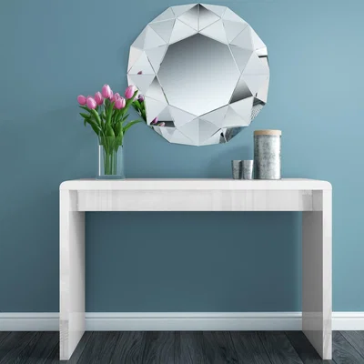 Furniture123 Narrow White Console Table in Modern High Gloss - Tiffany