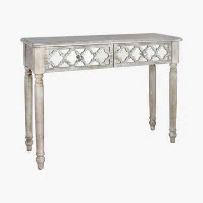Furniture123 Aurora Boutique Miami Beach Mirrored Wood Ash 2 Drawer Console Table