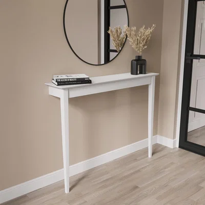 Furniture123 Small & Narrow White Wall Mounted Console Table - Ava