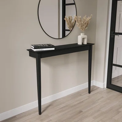 Furniture123 Small & Narrow Black Wall Mounted Console Table - Ava