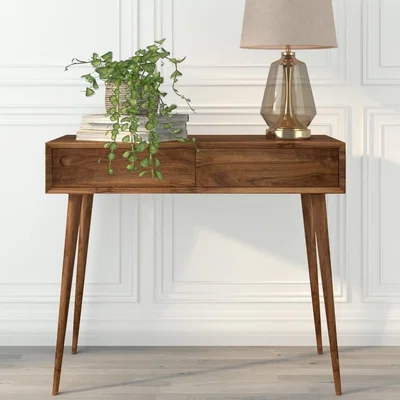 Furniture123 Walnut Console Table with Drawers - Briana