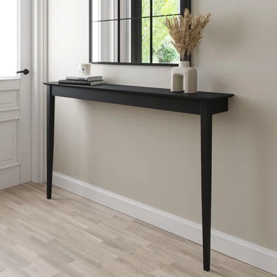 Furniture123 Large & Narrow Black Wall Mounted Console Table - Ava