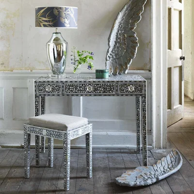Graham & Green Maxi Grey Mother of Pearl Console Table