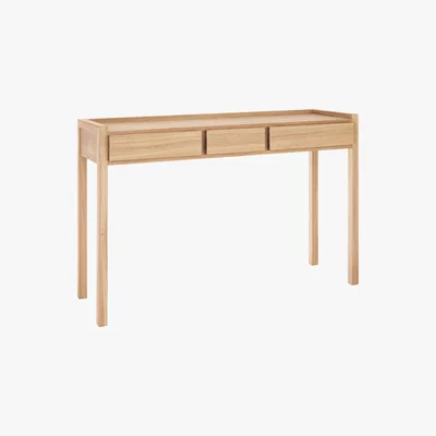Habitat Hana Ii Oiled Oak Console Table With 3 Drawers, Natural