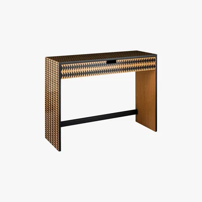 Habitat Ellora Black And Natural Chevron Console Table, Black