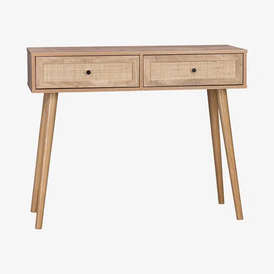 Homebase Kubu Rattan Console Desk