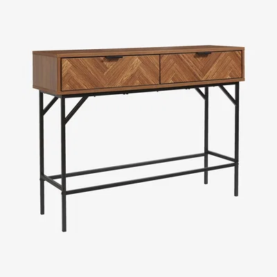 Homebase Fulford Chevron 2 Drawer Console Table