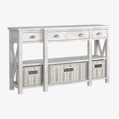John Lewis Laura Ashley Alderbury 3 Drawer Console Table, White