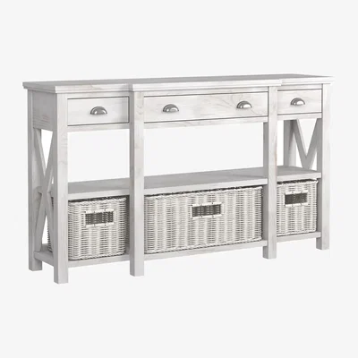 John Lewis Laura Ashley Alderbury 3 Drawer Console Table, White