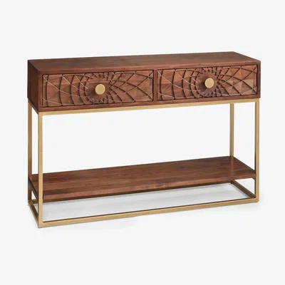 John Lewis John Lewis Array Acacia Wood Console Table, Dark Brown