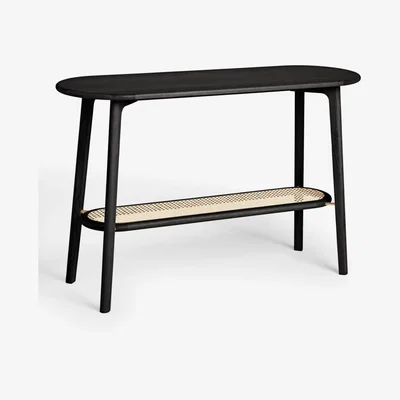 John Lewis John Lewis Rattan Console Table, Black