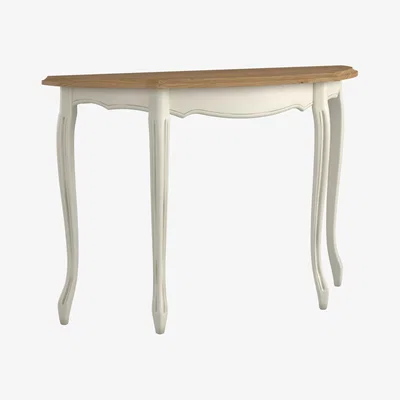 John Lewis Laura Ashley Provencale Half Moon Console Table, Ivory