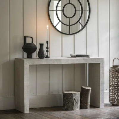 Knees Lyla Mango Wood Console Table - Whitewash