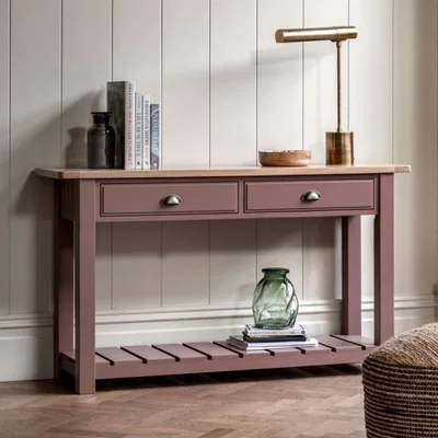 Knees Eton Oak Console Table - Clay