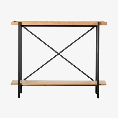 Knees Zakros 100cm Rectangle Oak Veneer Console Table - Natural