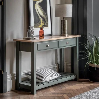 Knees Parker Oak Console Table - Moss