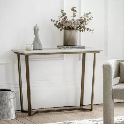Knees Moderna Console Table - Travertine