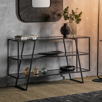 Knees Pinner Metal Console Table - Black