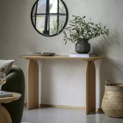 Knees Cohen Oak Finish Console Table - Natural