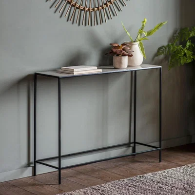 Knees Calgary Metal Console Table - Light Grey