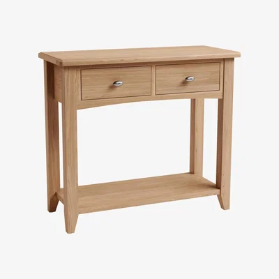 Knees Galister Oak 2 Drawer Console Table - Light Oak