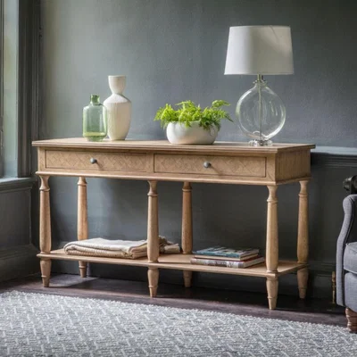 Knees Mustique 150cm Rectangle Solid Mahogany Console Table - Natural