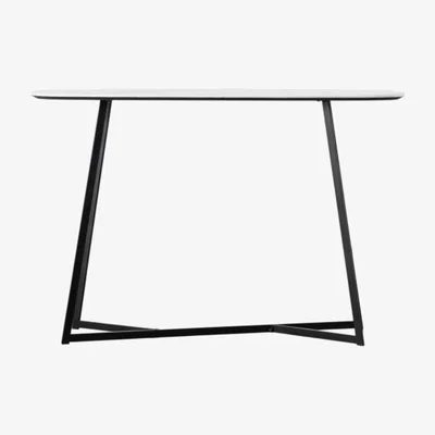 Knees Thebes 120cm Oval Iron Console Table - White