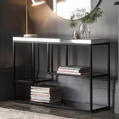 Knees Pippard Metal Console Table - Black