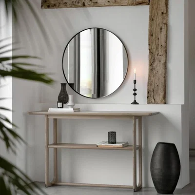 Knees Langley Oak Console Table - Smoked