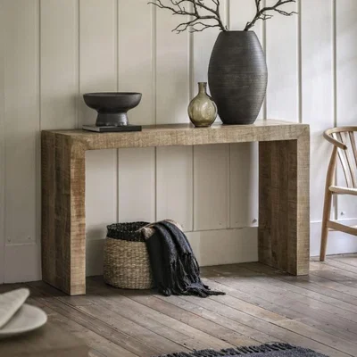 Knees Iowa Mango Wood Console Table - Natural