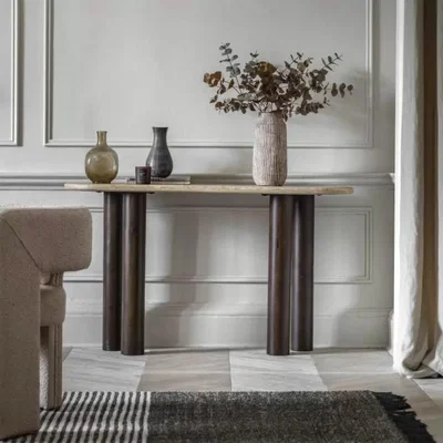 Knees Trevi Mango Wood Console Table - Dark Wood