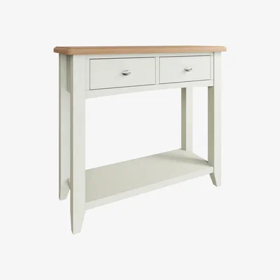 Knees Galileo Oak 2 Drawer Console Table - Pure White