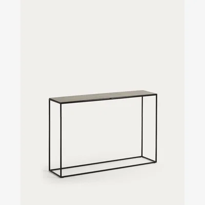 Kave Home Rewena console table with porcelain top and steel structure, 110 x 75 cm