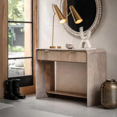 La Redoute Corven Fluted Mango Wood 2 Drawer Console Table