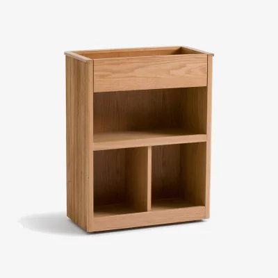 La Redoute Tamula Wheeled Console Table with Storage in Oak Veneer