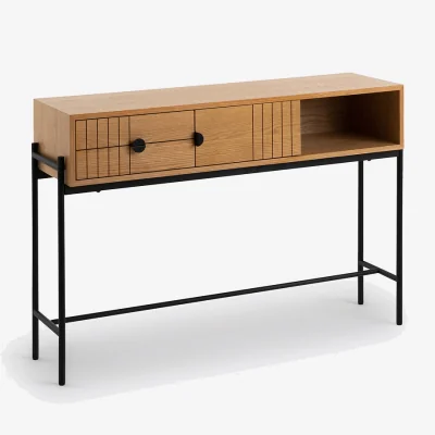 La Redoute Clara Oak Veneer Console Table with Storage