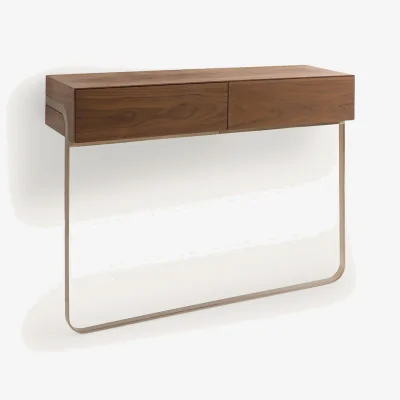 La Redoute Merten Wall-Mounted Console Table in Walnut Veneer