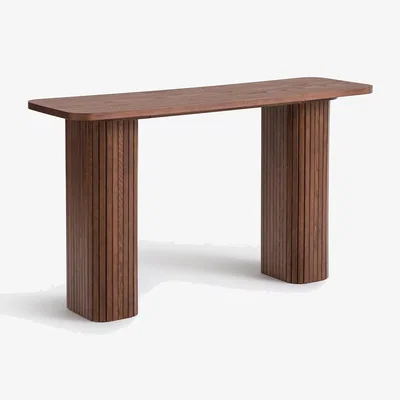 La Redoute Latti Console Table in Walnut-Varnished Ash Veneer