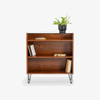 La Redoute Watford Vintage Console Table with Shelving, Walnut Veneer
