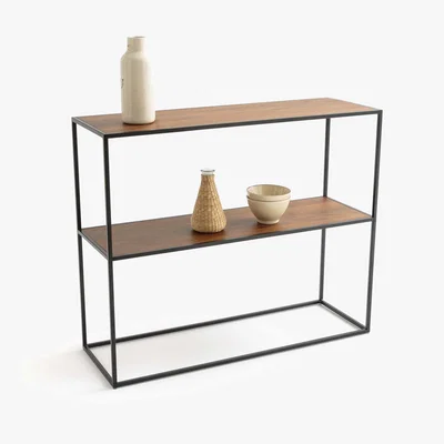 La Redoute Walnut Double Console Shelf Unit