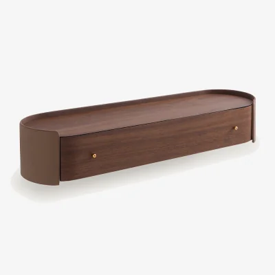 La Redoute Firmo Console Table in Walnut and Leather Veneer