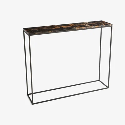 La Redoute Ambrette Amber Marble & Metal Console Table, L90cm