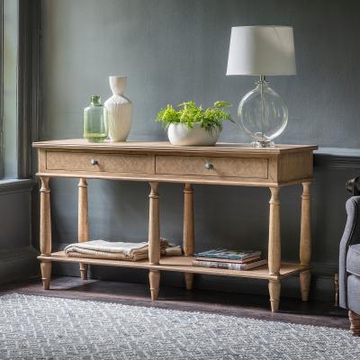 La Redoute Nashik Ash Wood Parquet 2 Drawer Console Table
