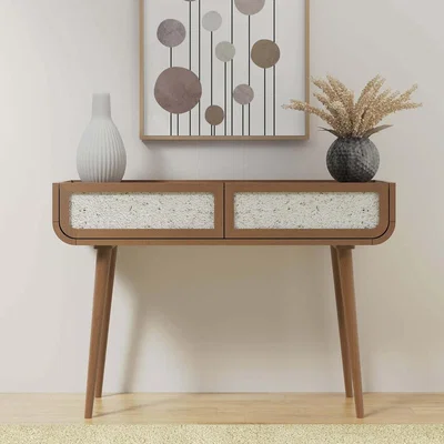 La Redoute Ozen Stone & Mango Wood Console Table