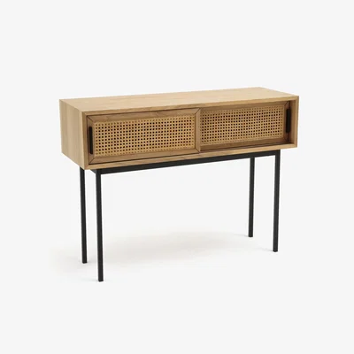 La Redoute Waska Console with Rattan Sliding Doors
