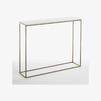 La Redoute Mahaut Aged Brass & Marble Console Table