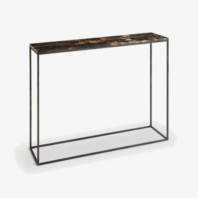 La Redoute Ambrette L90cm Amber Marble & Metal Console Table